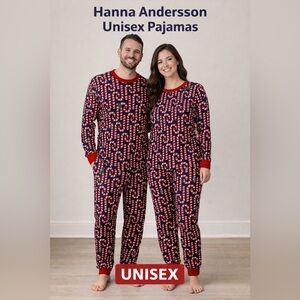 Hanna Andersson Unisex Candy Cane Pajama Set Christmas Holiday Organic Cotton